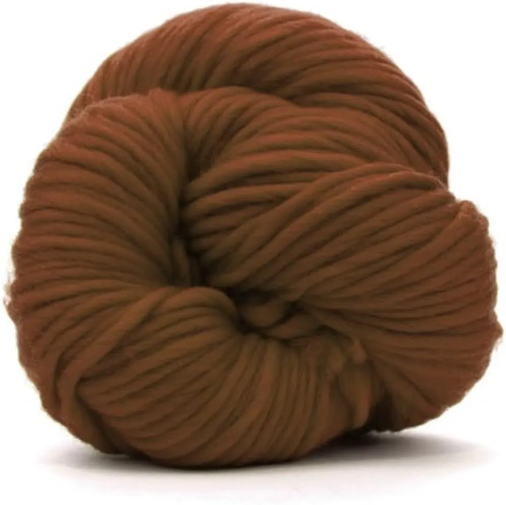 | Premium Super Bulky Merino Yarn | 100-Grams of 100% Wool Yarn Chunky Weight, Thick Wool Yarn for Knitting, Crochet, Baby Blanket, Dyed, Felting, Weaving (Chocolate)