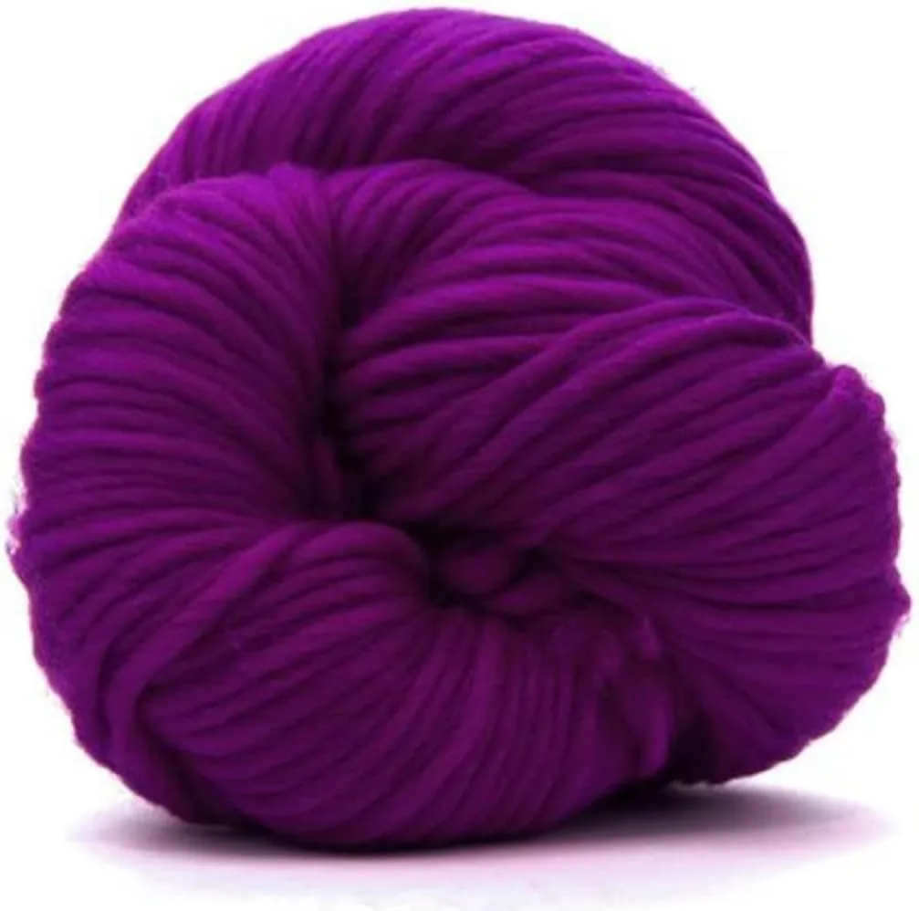 | Premium Super Bulky Merino Yarn | 100-Grams of 100% Wool Yarn Chunky Weight, Thick Wool Yarn for Knitting, Crochet, Baby Blanket, Dyed, Felting, Weaving (Damson Purple)