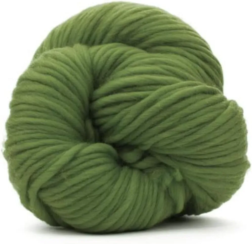 | Premium Super Bulky Merino Yarn | 100-Grams of 100% Wool Yarn Chunky Weight, Thick Wool Yarn for Knitting, Crochet, Baby Blanket, Dyed, Felting, Weaving (Olive Green)