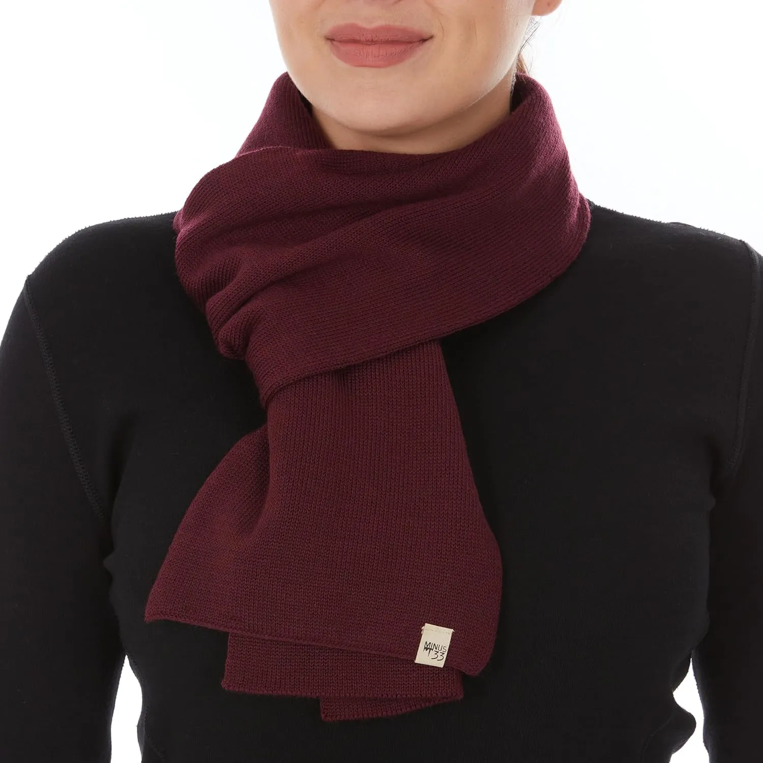 100% Merino Wool Minus33 Everyday Knit Scarf - Winter Scarf - Midweight Scarves for Women and Men