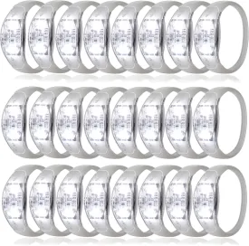 100 Pcs LED Bracelets Sound Activated with Flashing LED Strobe Music Control Light Up Bracelets for Rave, Game Prizes, Birthday Party Favor,Valentine's Day gift (White)