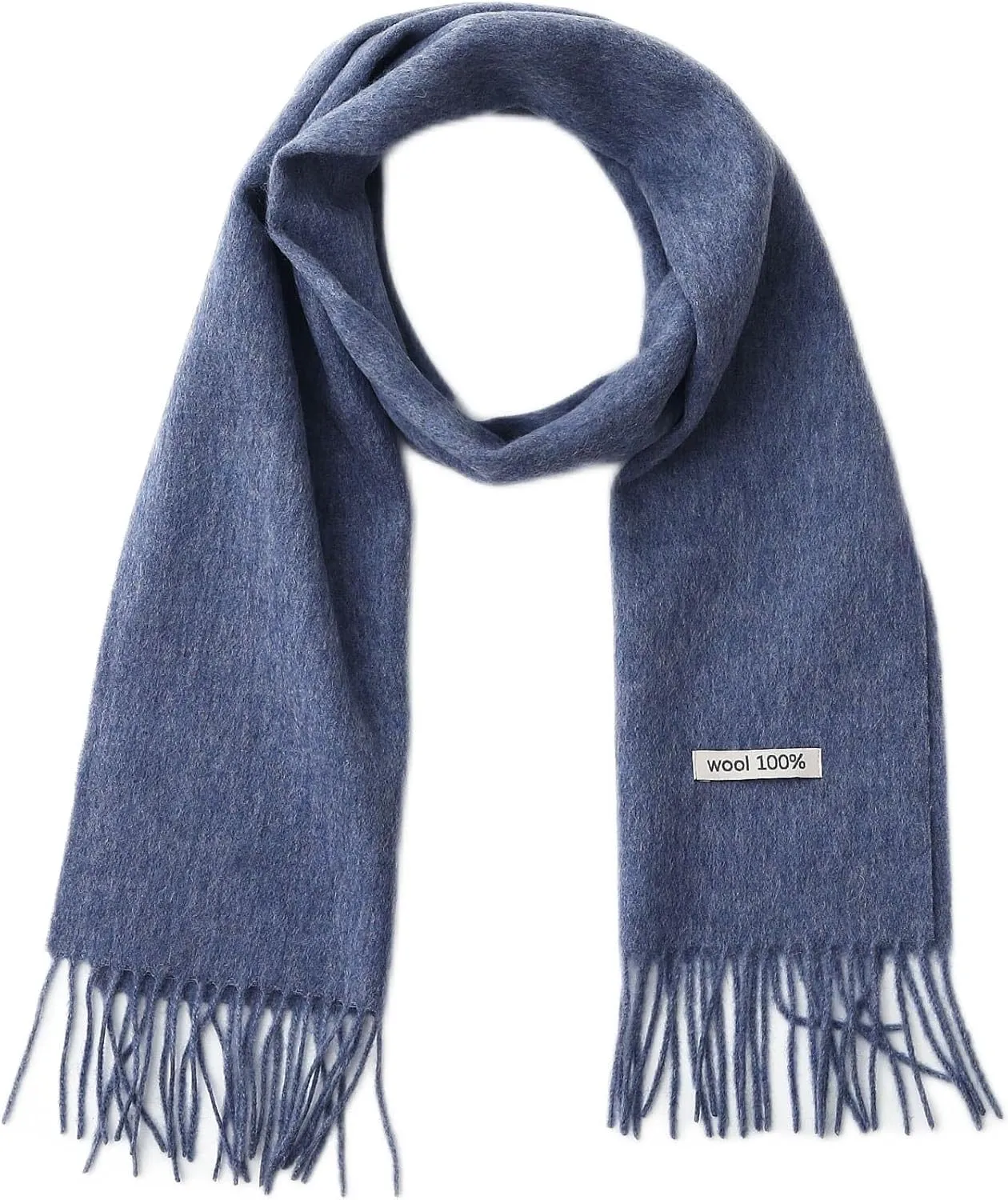 100% Wool Scarf - Men and Women Winter Warm Soft Luxurious Solid Colors Gift Box
