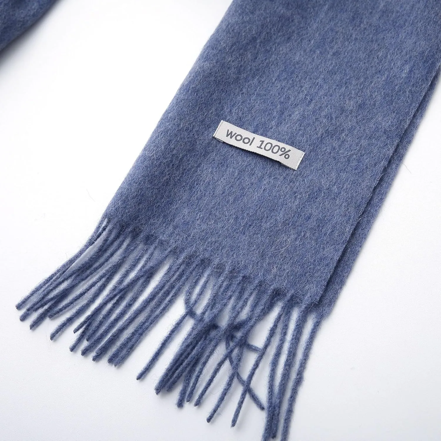 100% Wool Scarf - Men and Women Winter Warm Soft Luxurious Solid Colors Gift Box