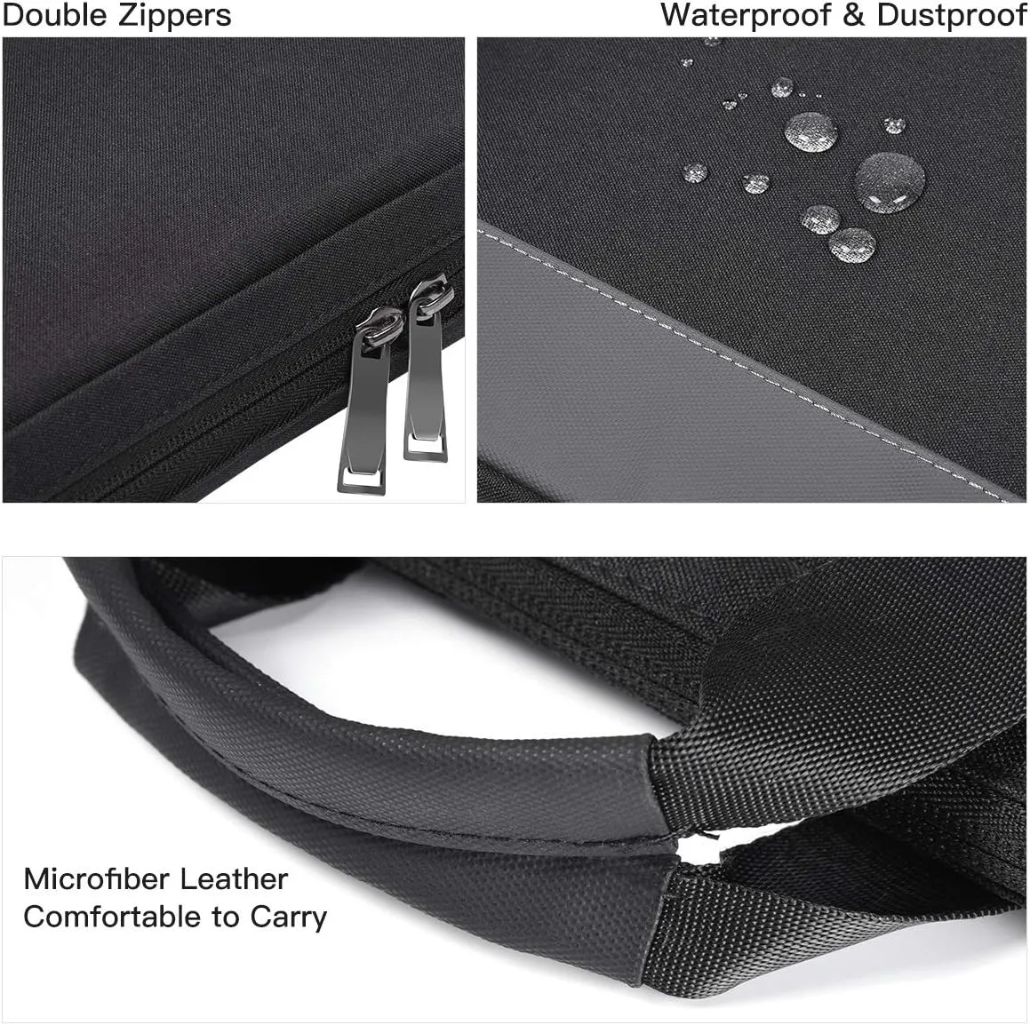 14 15 Inch Waterproof Laptop Sleeve Men Women TSA Briefcase for MacBook Pro 14 M4/M3/M2/M1, Macbook Air 15 M4/M3, Dell Inspiron 14/XPS 15, Lenovo Acer HP ASUS Chromebook 14 Carring Case, Black