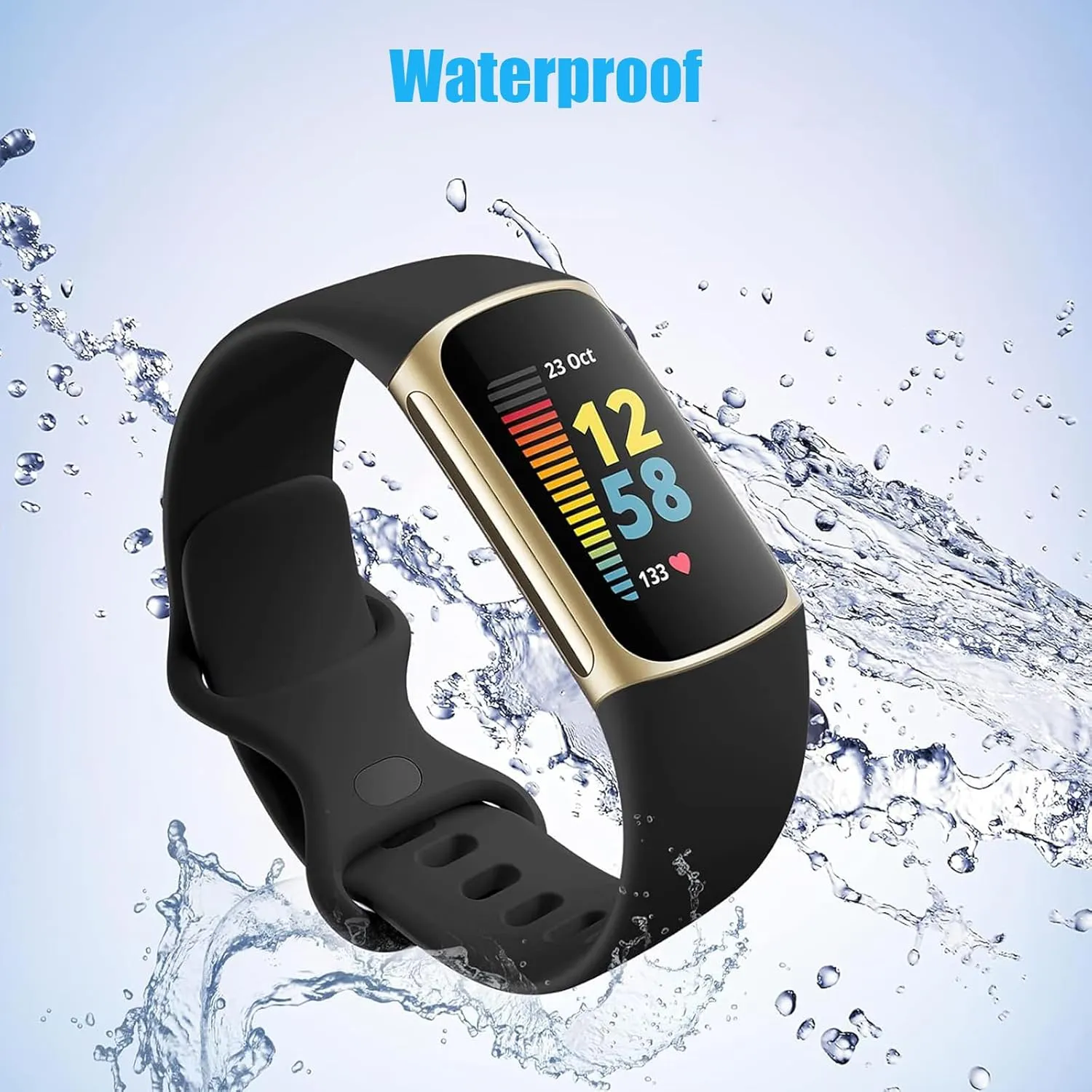 2 Pack Compatible with Fitbit Charge 5 Bands/Fitbit Charge 6 Bands for Women Men, Soft Breathable Sports Adjustable Replacement Wristbands for Women Men