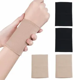 2 Pairs Wrist Wraps for Men & Women Compression Wrist Brace Wrist Sleeve Elastic Wrist Widget Bands Supports for Carpal Tunnel Tattoo Cover Up(Medium Size)