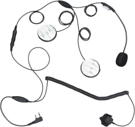 2 Pin Full Open Face Motorcycle Headset Ptt Mic Earpiece Helmet Kit Headphones with Mic for Baofeng Kenwood Retevis Walkie Talkie Intercom Communication