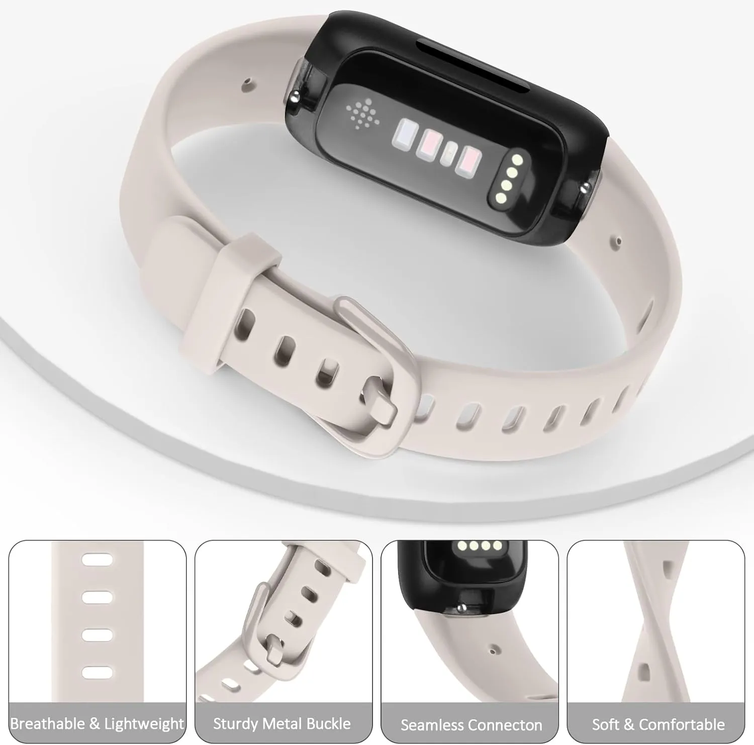 3 3 Pack Silicone Bands and Elastic Bands Compatible with Fitbit Inspire 3 Bands for Women Men, Replacement Wristband for Fitbit Inspire 3 Smartwatch