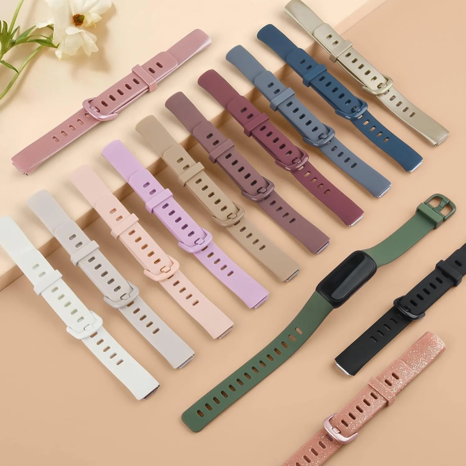 3 3 Pack Silicone Bands and Elastic Bands Compatible with Fitbit Inspire 3 Bands for Women Men, Replacement Wristband for Fitbit Inspire 3 Smartwatch
