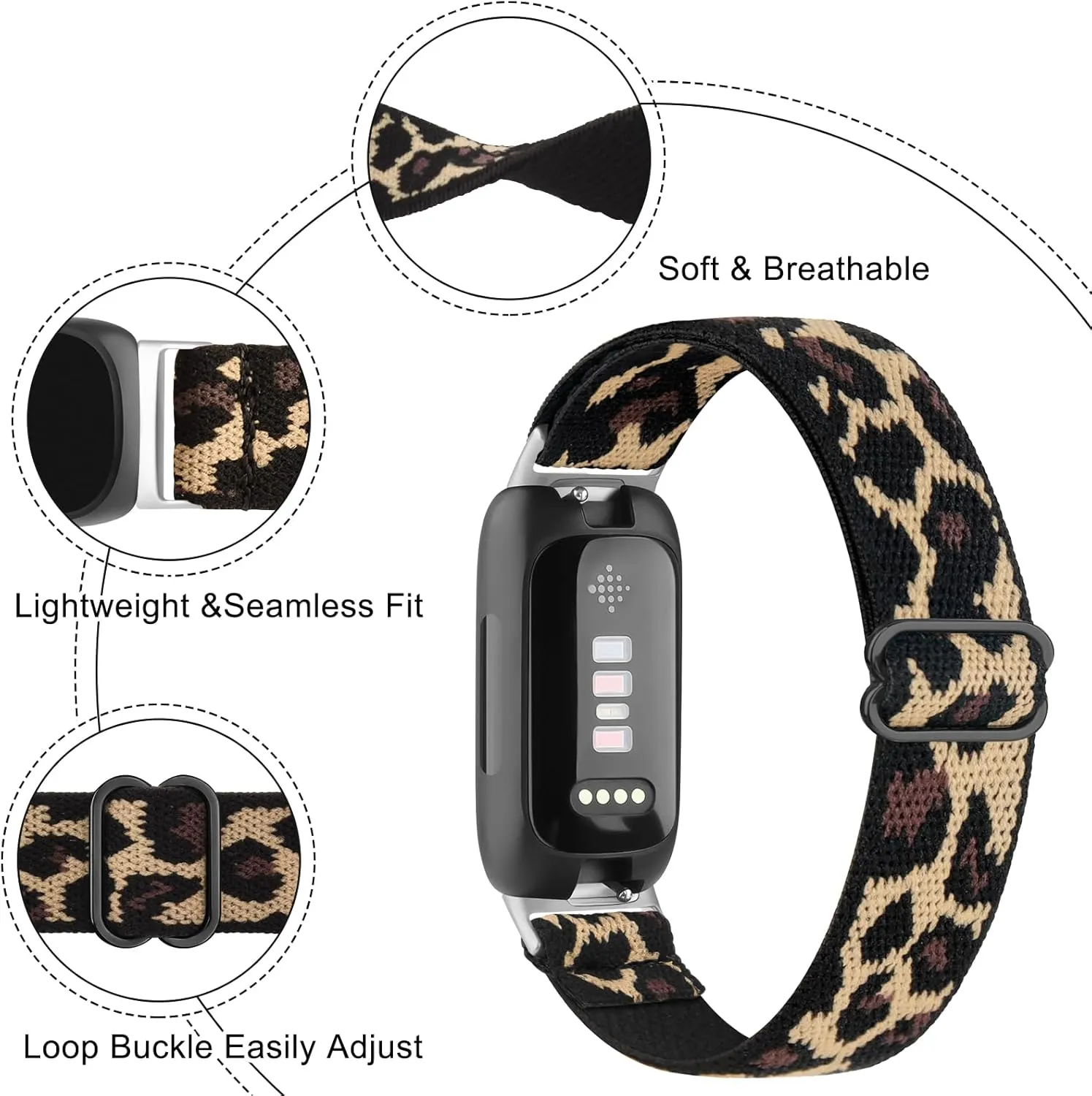 3 3 Pack Silicone Bands and Elastic Bands Compatible with Fitbit Inspire 3 Bands for Women Men, Replacement Wristband for Fitbit Inspire 3 Smartwatch