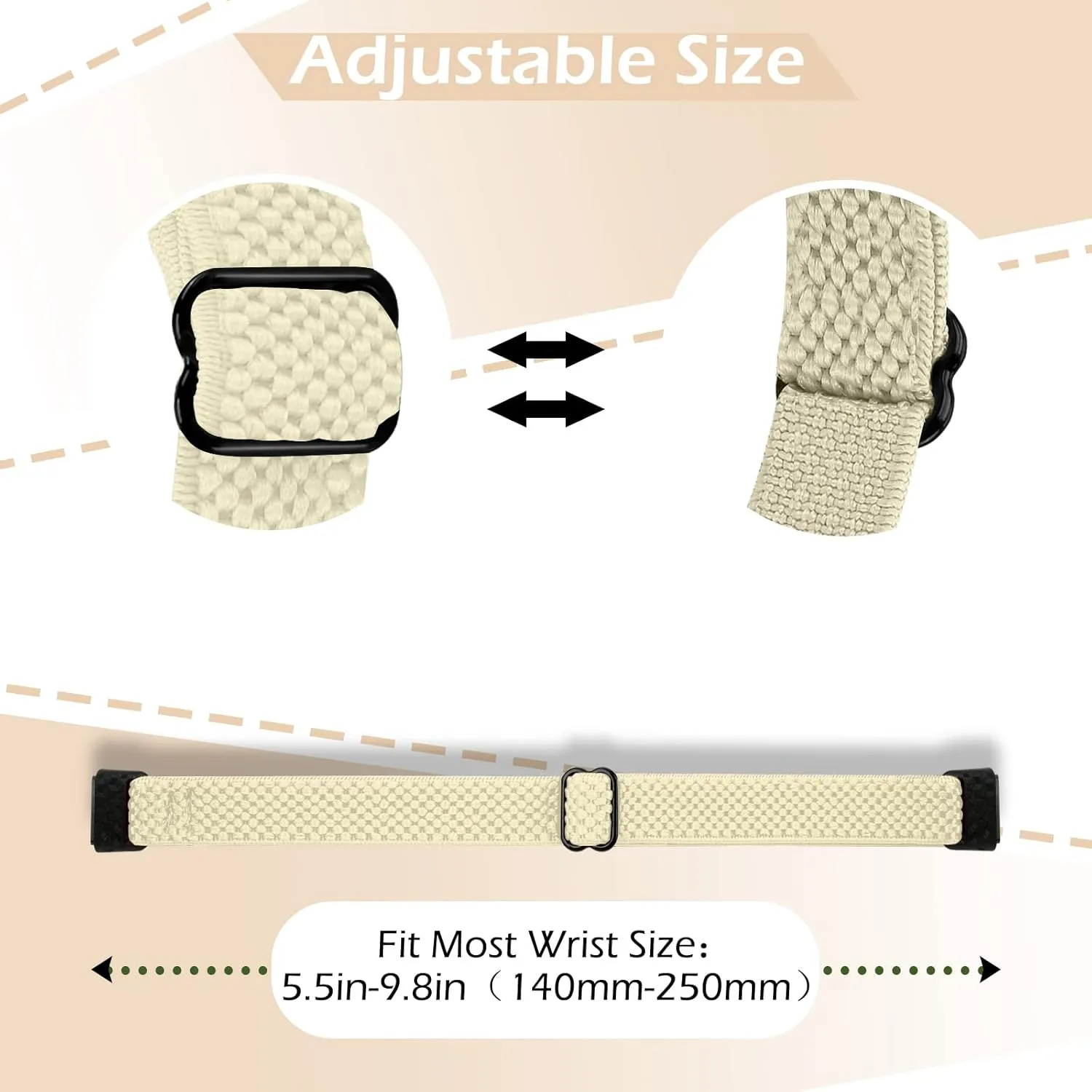 3 Pack Solo Loop Elastic Nylon Bands Compatible with Fitbit Luxe Bands for Women Men,Stretchy Adjustable Breathable Comfortable Sports Replacement Straps Wristband for Fitbit Luxe