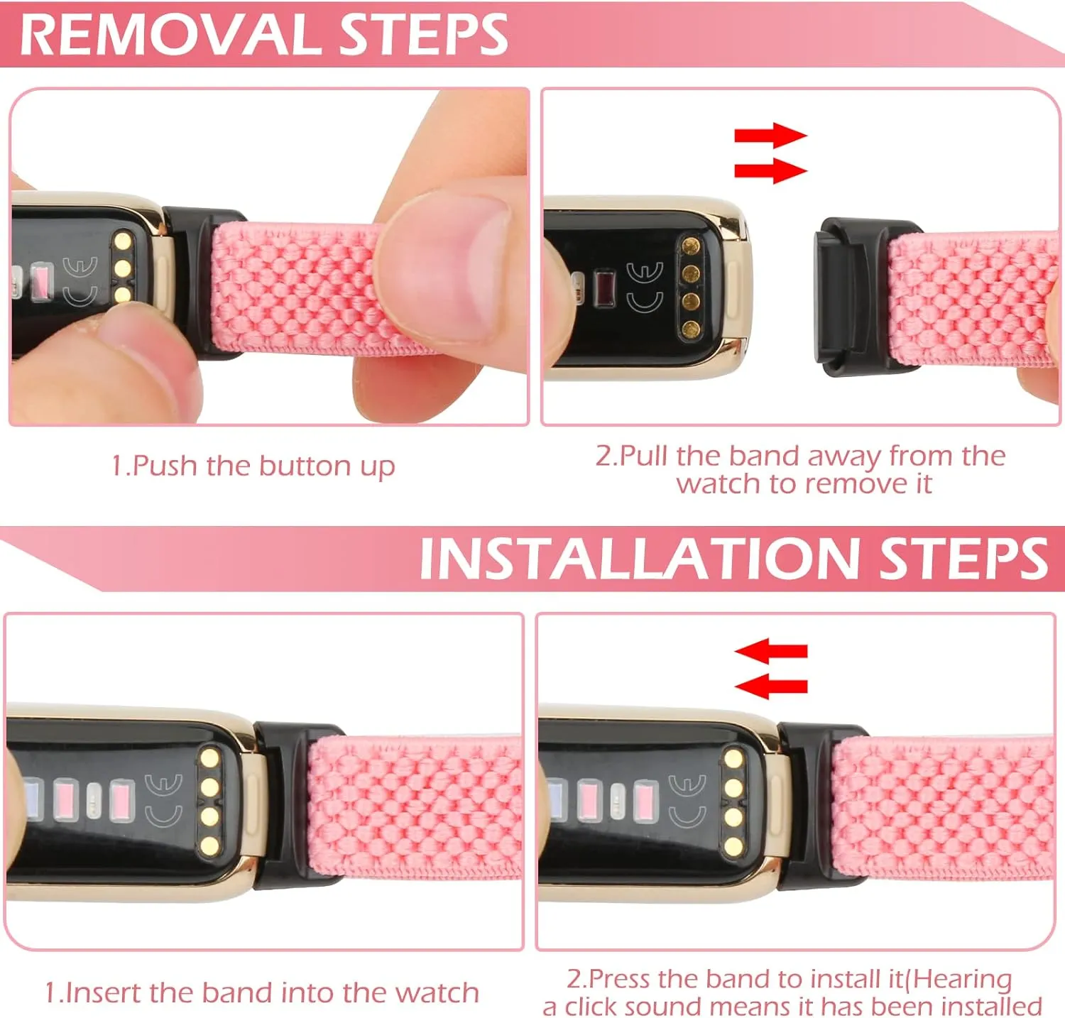 3 Pack Solo Loop Elastic Nylon Bands Compatible with Fitbit Luxe Bands for Women Men,Stretchy Adjustable Breathable Comfortable Sports Replacement Straps Wristband for Fitbit Luxe