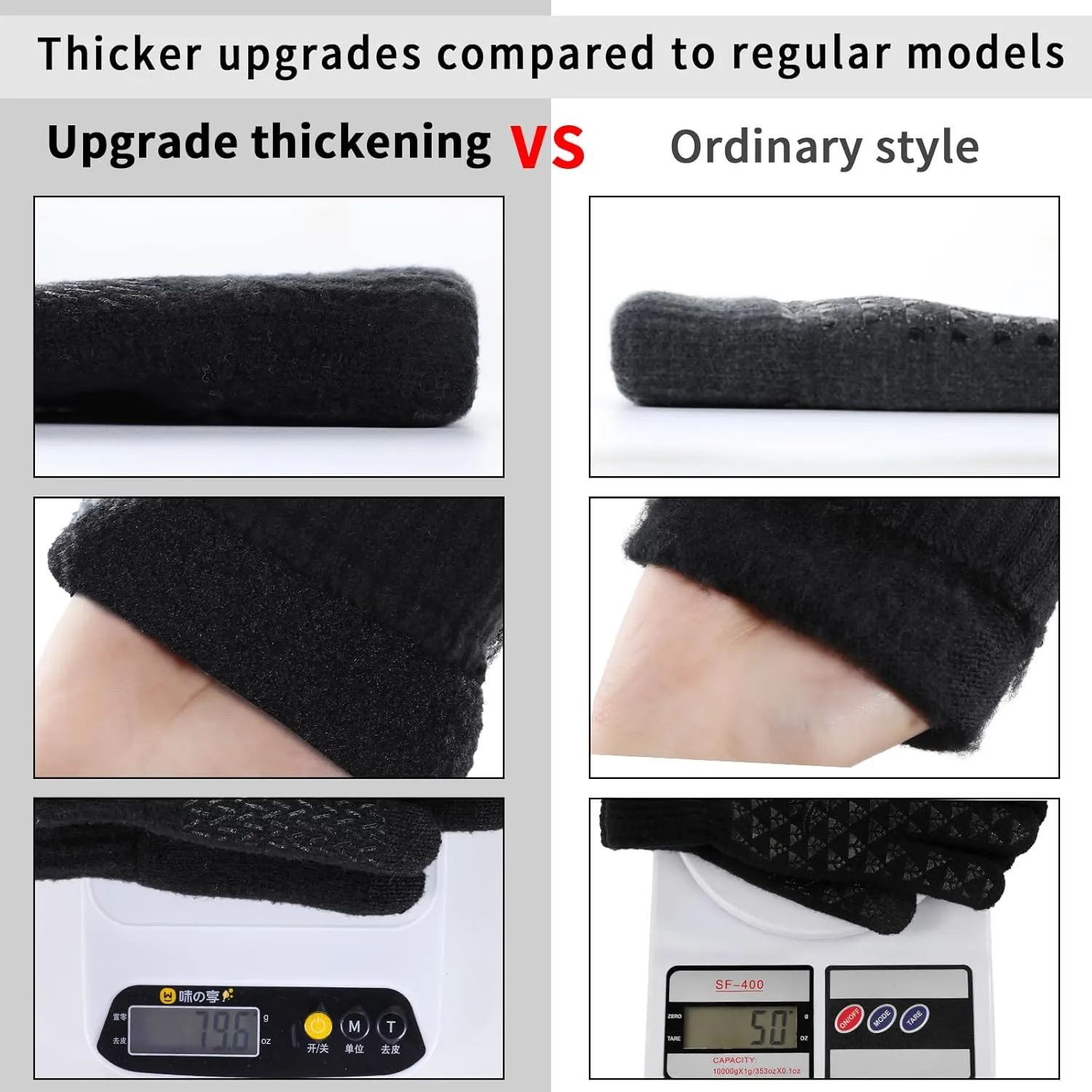 Achiou Winter Gloves for Men Women, Thicken Touch Screen Glove, Dual-Layer Knit Lining, Running Gloves for Cold Weather