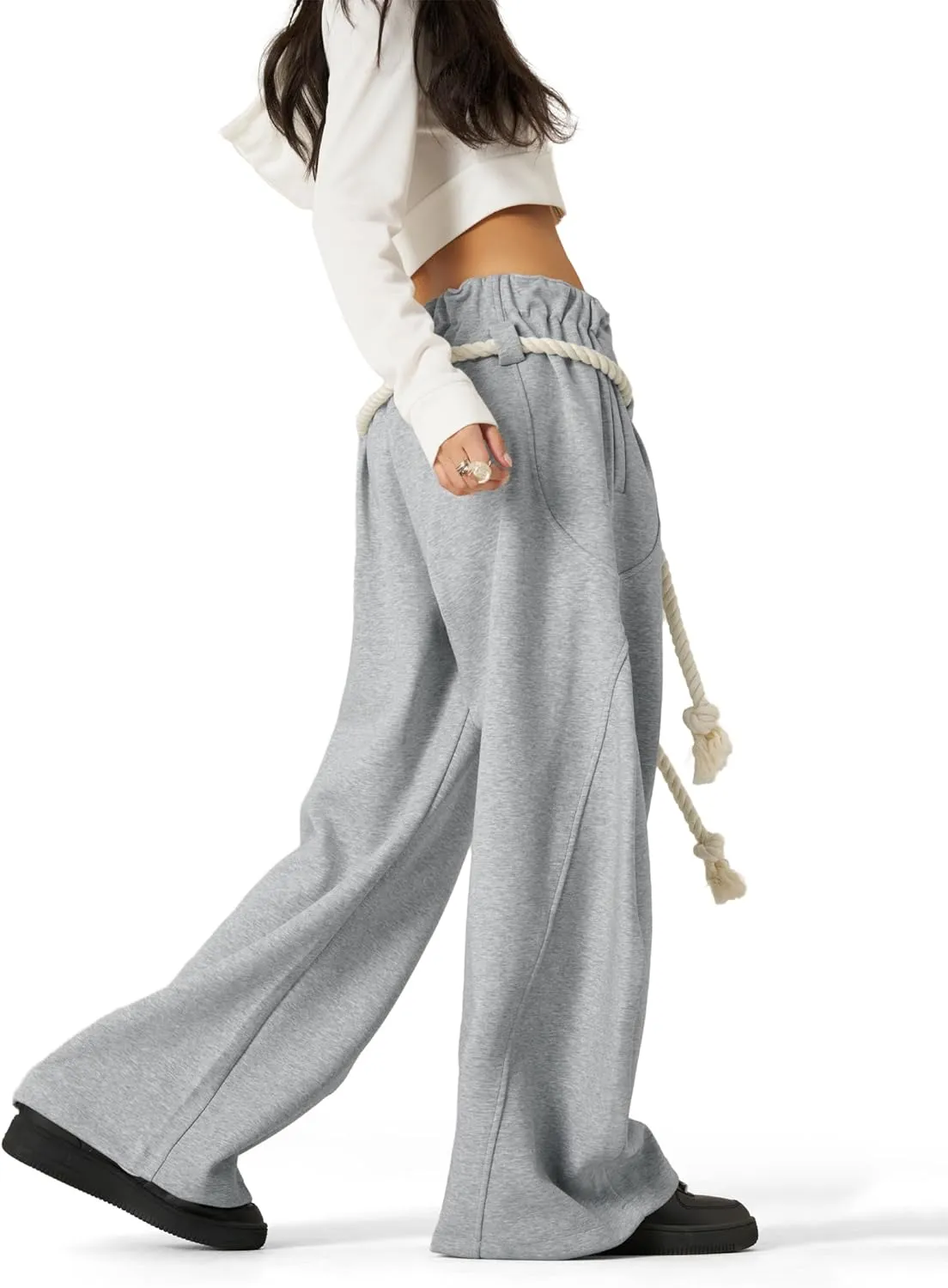 Aelfric Eden Baggy Wide Leg Pants for Women Casual Elastic Waist Lantern Trouser Sweatpants
