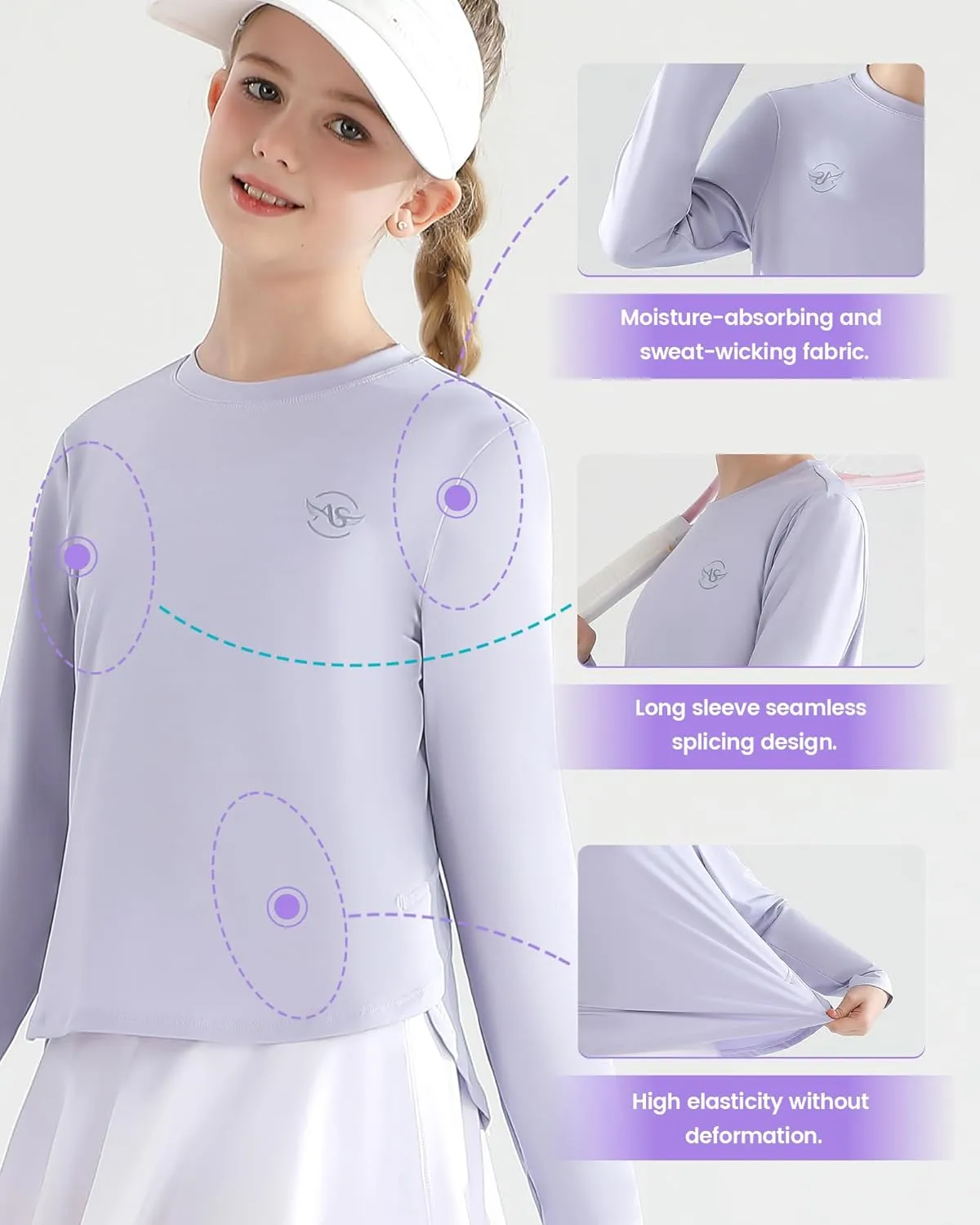 Angel season Rash Guard for Girls Swim Shirt Long Sleeve Swimsuit Girl Upf50  UV Protection Teen Sun Shirt Rashguard Top
