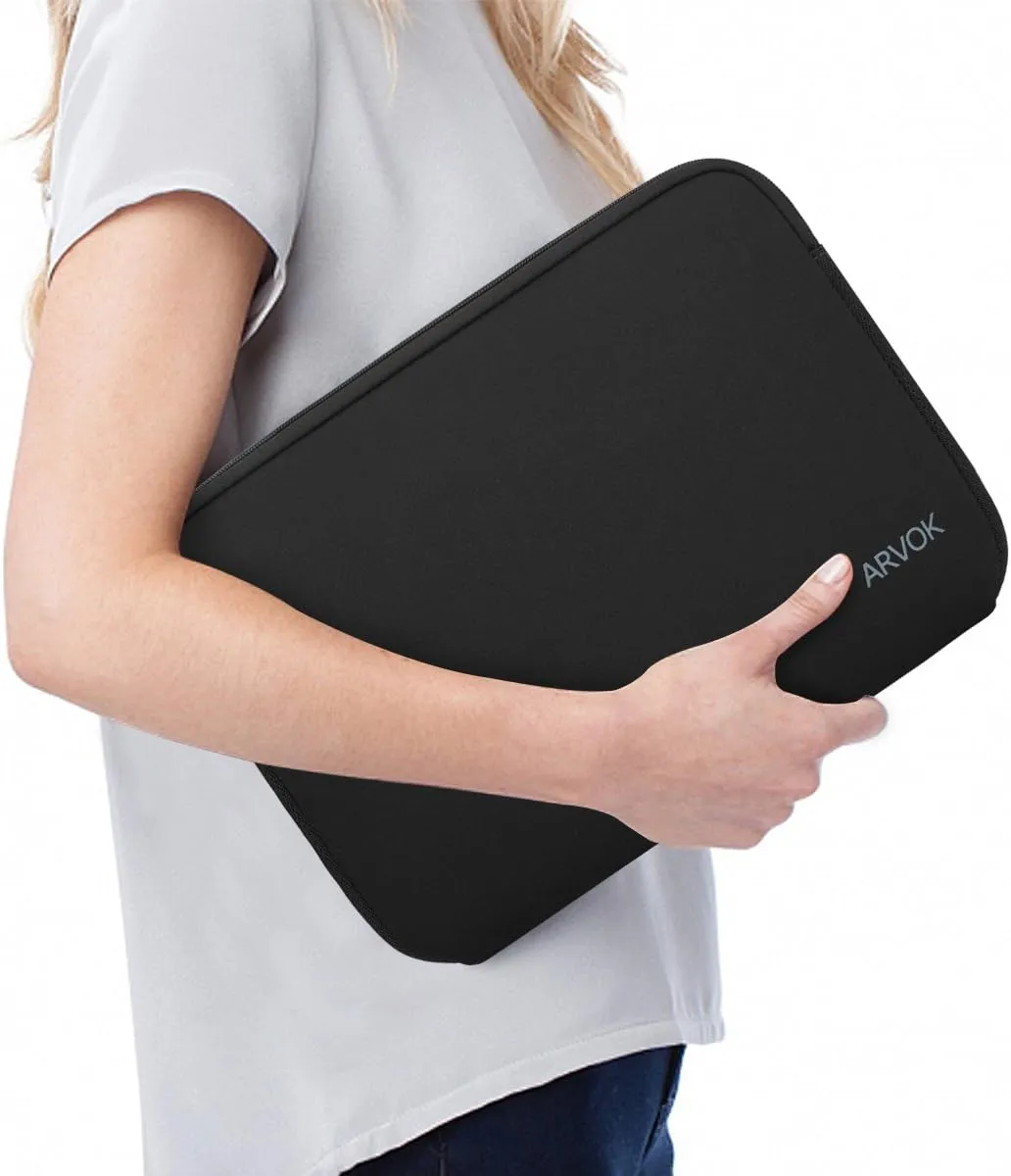 ARVOK 15 15.6 16 inch Laptop Sleeve Case, Water-Resistant Notebook Computer Pocket Tablet Briefcase Carrying Bag Pouch Skin Cover for HP/Dell/Lenovo/Asus/Acer, Black
