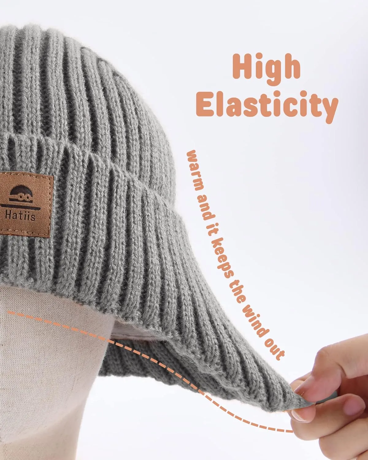 Baby Beanie Fleece Lined Toddler Winter Hat with Ear Flaps Little Girls Boys Warm Hats Cute Beanies for Kids