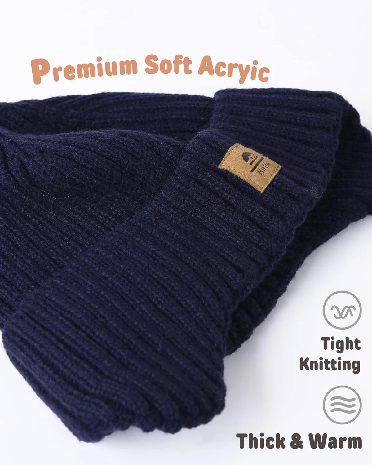 Baby Beanie Fleece Lined Toddler Winter Hat with Ear Flaps Little Girls Boys Warm Hats Cute Beanies for Kids