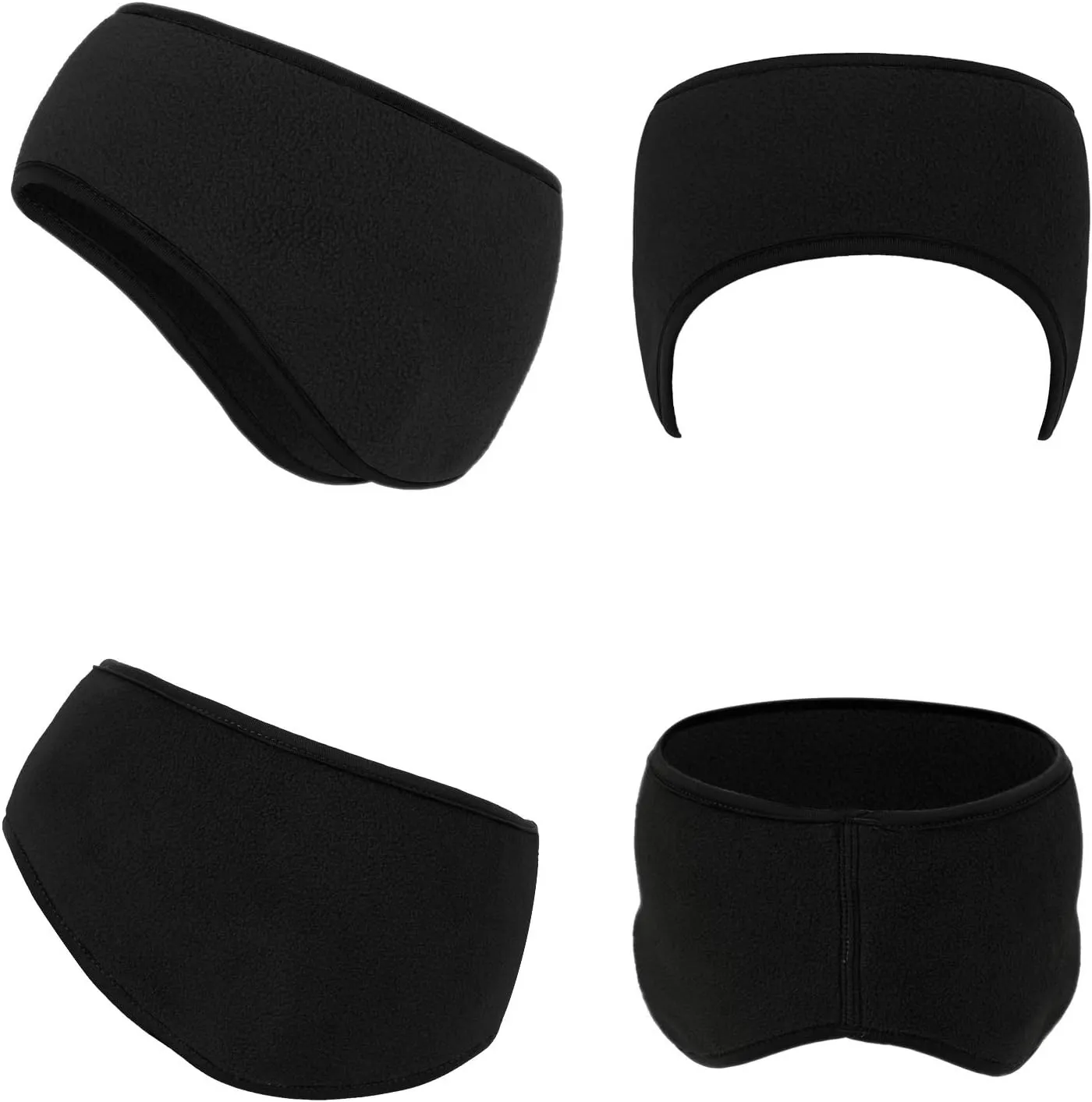 BBTO 3 Pcs Ear Warmer Fleece Headbands Ear Muffs Winter Running Gear for Women Men Adult