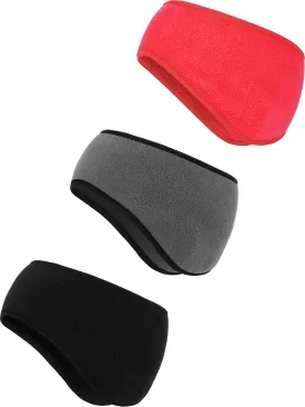 BBTO 3 Pcs Ear Warmer Fleece Headbands Ear Muffs Winter Running Gear for Women Men Adult