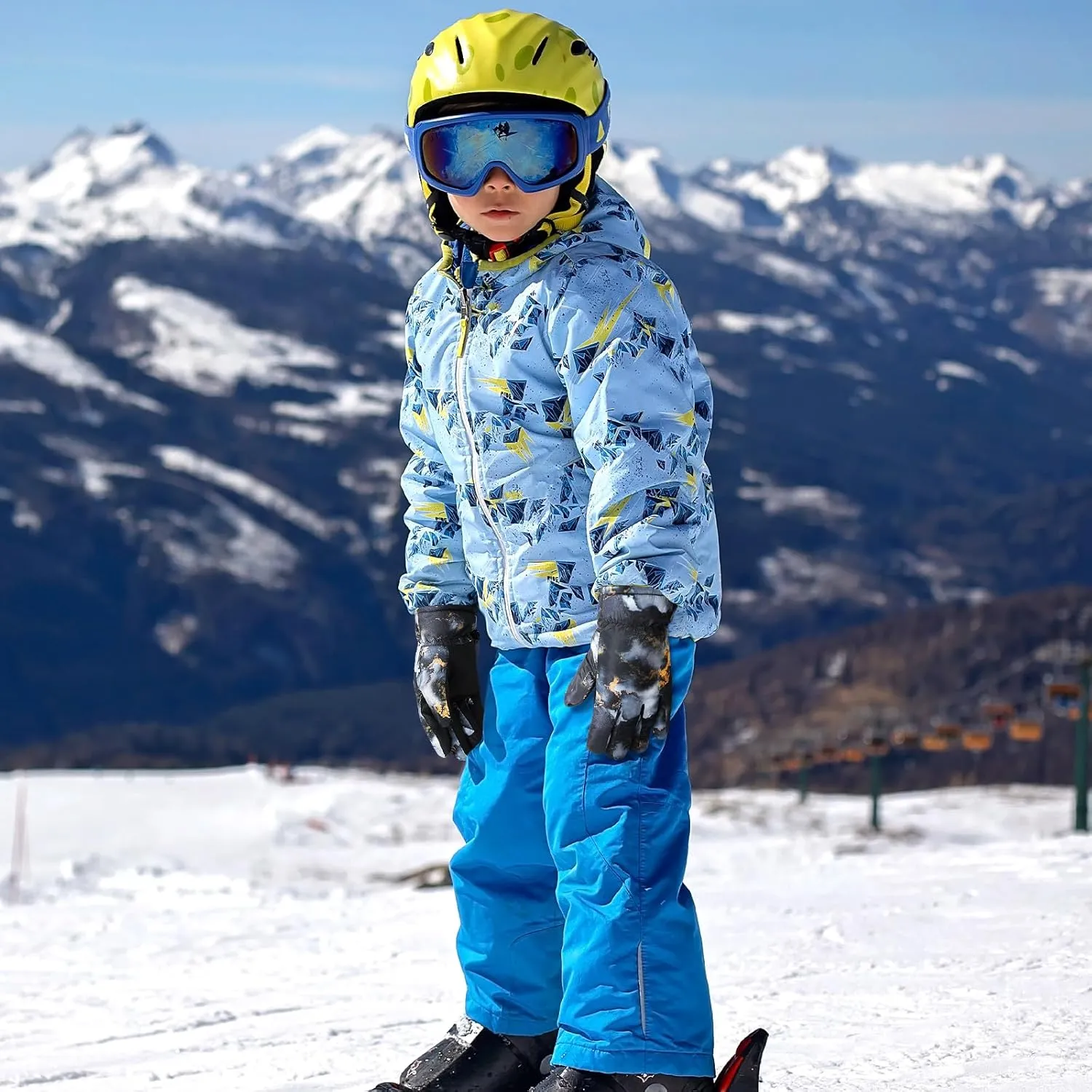 Bencailor 3 Pairs Kids Winter Gloves Waterproof Snow Ski Gloves Warm Windproof Adjustable Mittens for Boy Girl Outdoor