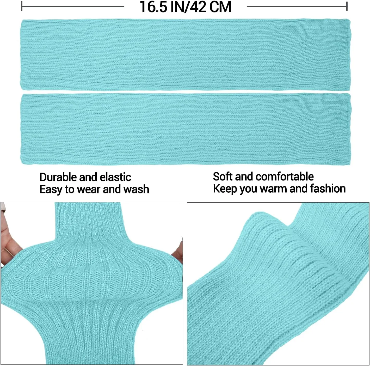 Benefeet Sox Neon Ribbed Leg Warmers for Womens Girls Knit Wool Long Winter Thick Warm Boot Socks for 80s Party Sports Yoga