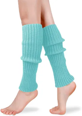 Benefeet Sox Neon Ribbed Leg Warmers for Womens Girls Knit Wool Long Winter Thick Warm Boot Socks for 80s Party Sports Yoga