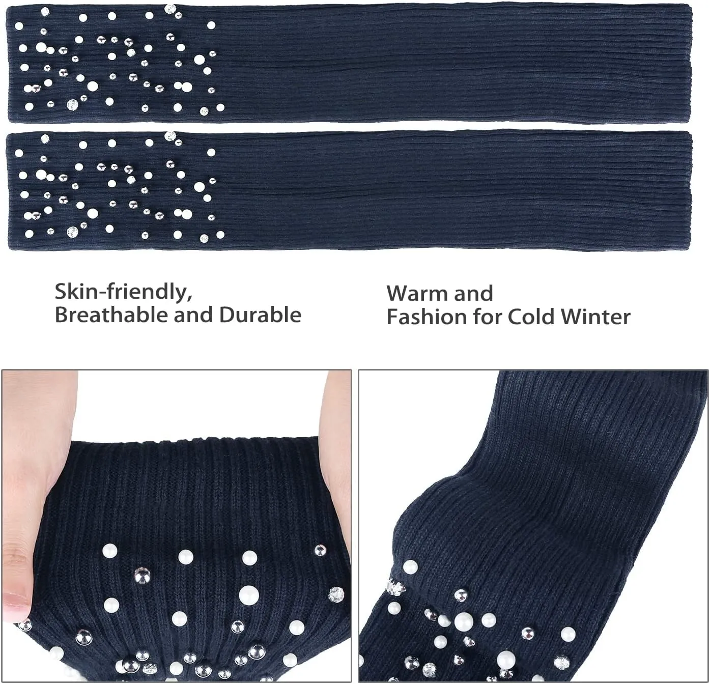 Benefeet Sox Womens Leg Warmers 80s Crochet Cable Knit Thigh High Boot Socks Long Over Knee High Footless Socks Leg Warmer