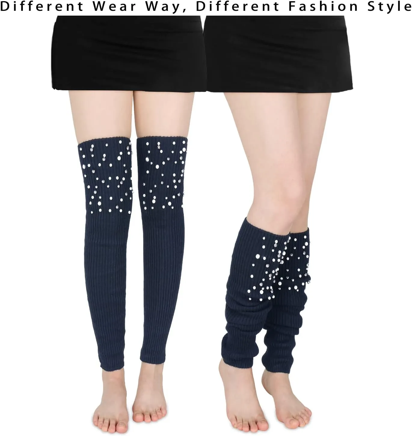 Benefeet Sox Womens Leg Warmers 80s Crochet Cable Knit Thigh High Boot Socks Long Over Knee High Footless Socks Leg Warmer