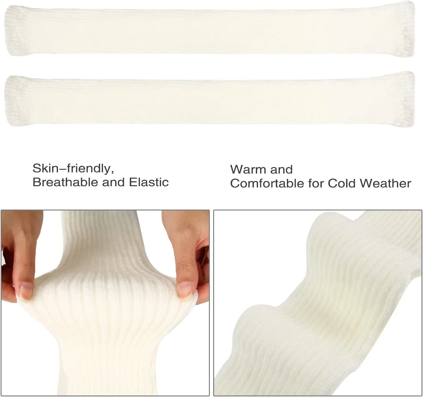 Benefeet Sox Womens Leg Warmers 80s Crochet Cable Knit Thigh High Boot Socks Long Over Knee High Footless Socks Leg Warmer