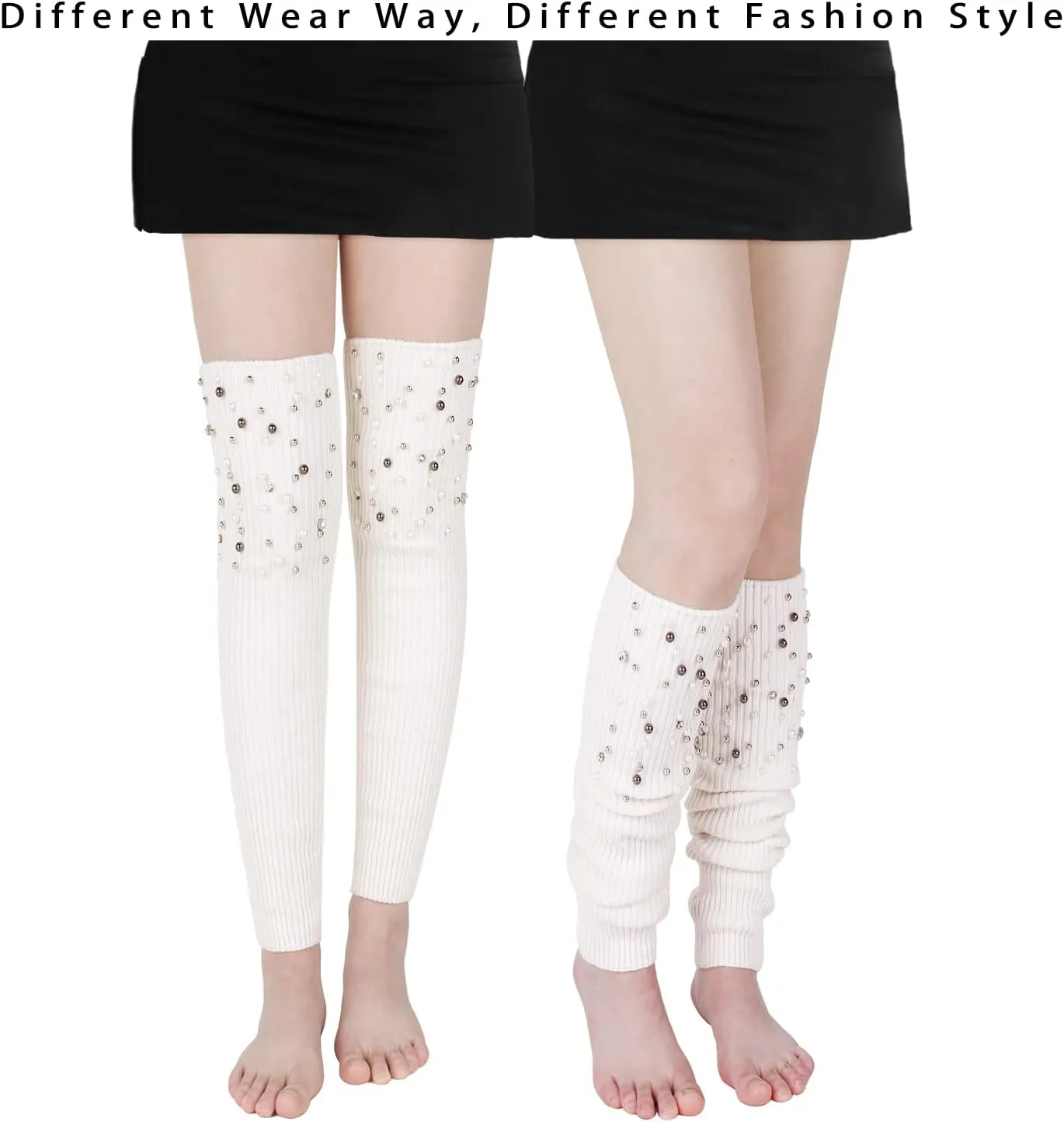Benefeet Sox Womens Leg Warmers 80s Crochet Cable Knit Thigh High Boot Socks Long Over Knee High Footless Socks Leg Warmer