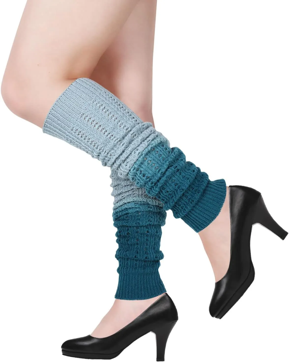 Benefeet Sox Womens Leg Warmers 80s Girls Wool Ribbed Knit Thigh High Socks Crochet Extra Long Boot Socks