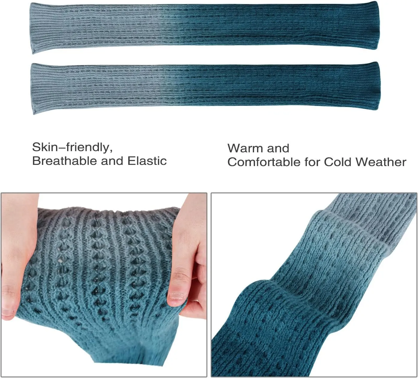Benefeet Sox Womens Leg Warmers 80s Girls Wool Ribbed Knit Thigh High Socks Crochet Extra Long Boot Socks