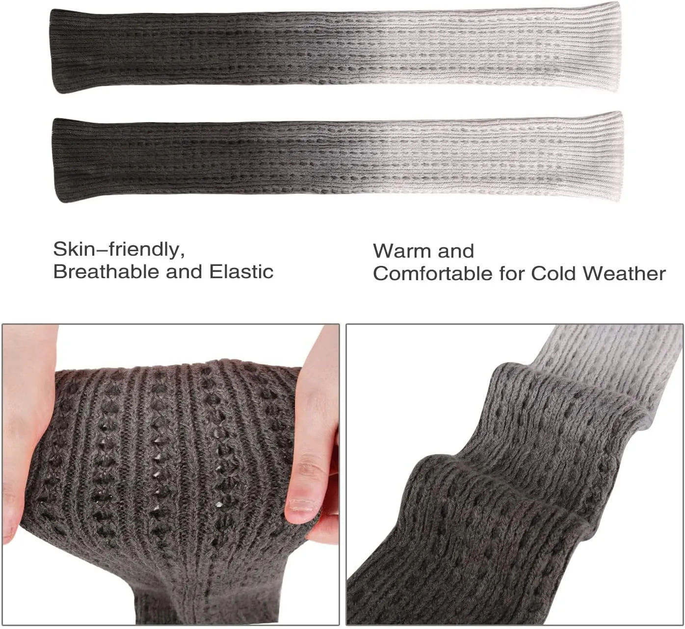 Benefeet Sox Womens Leg Warmers 80s Girls Wool Ribbed Knit Thigh High Socks Crochet Extra Long Boot Socks