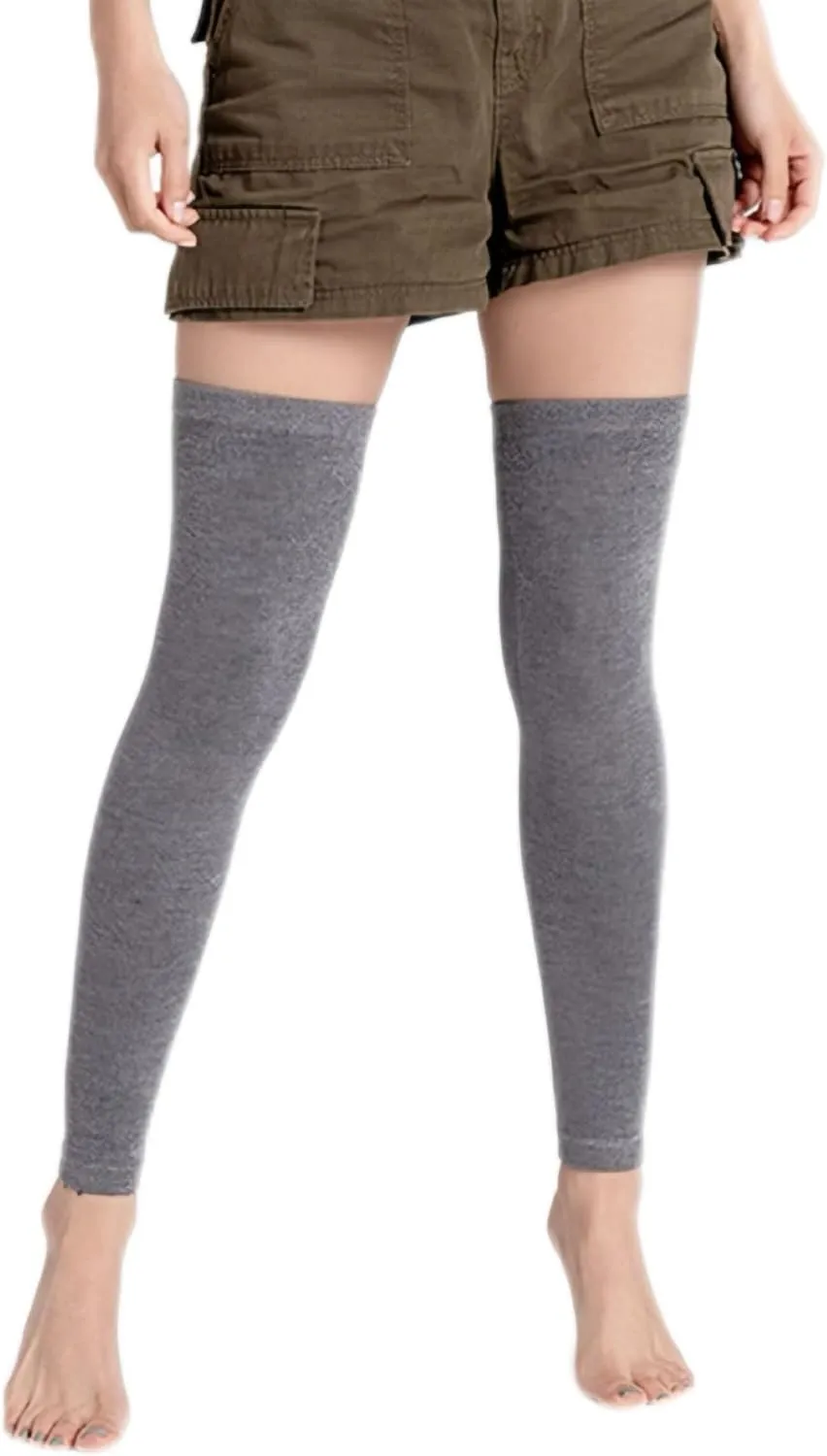 Benefeet Sox Womens Leg Warmers 80s Girls Wool Ribbed Knit Thigh High Socks Crochet Extra Long Boot Socks