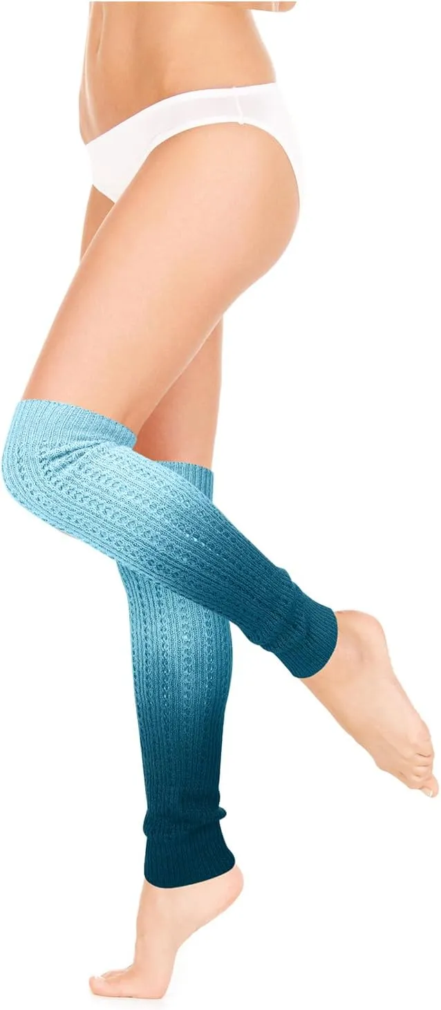 Benefeet Sox Womens Leg Warmers 80s Girls Wool Ribbed Knit Thigh High Socks Crochet Extra Long Boot Socks