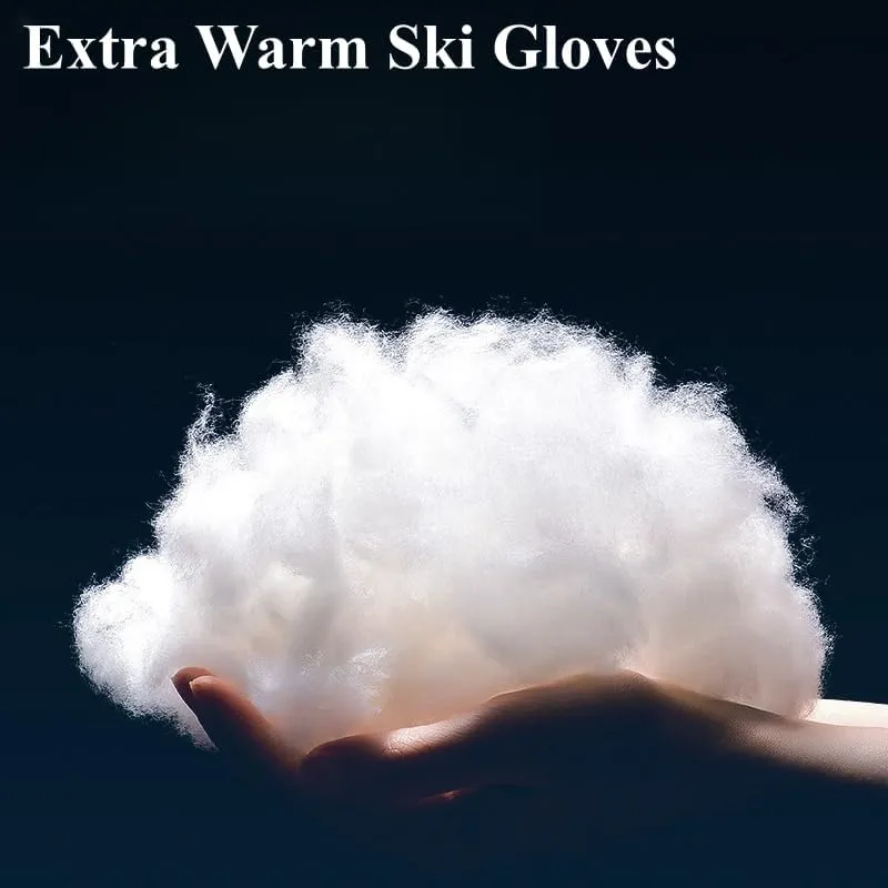 Black Winter Ski Snow Gloves for Men, Women & Youth - Waterproof, Thermal, Hand Warm - Skiing, Snowboarding - Unisex Adult - Ambidextrous - 1 Pair