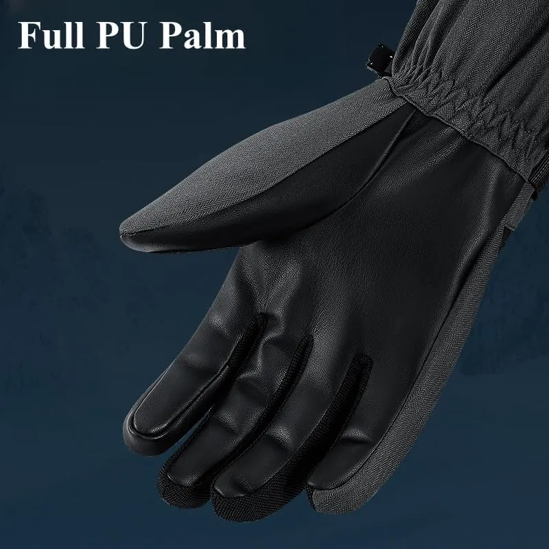 Black Winter Ski Snow Gloves for Men, Women & Youth - Waterproof, Thermal, Hand Warm - Skiing, Snowboarding - Unisex Adult - Ambidextrous - 1 Pair