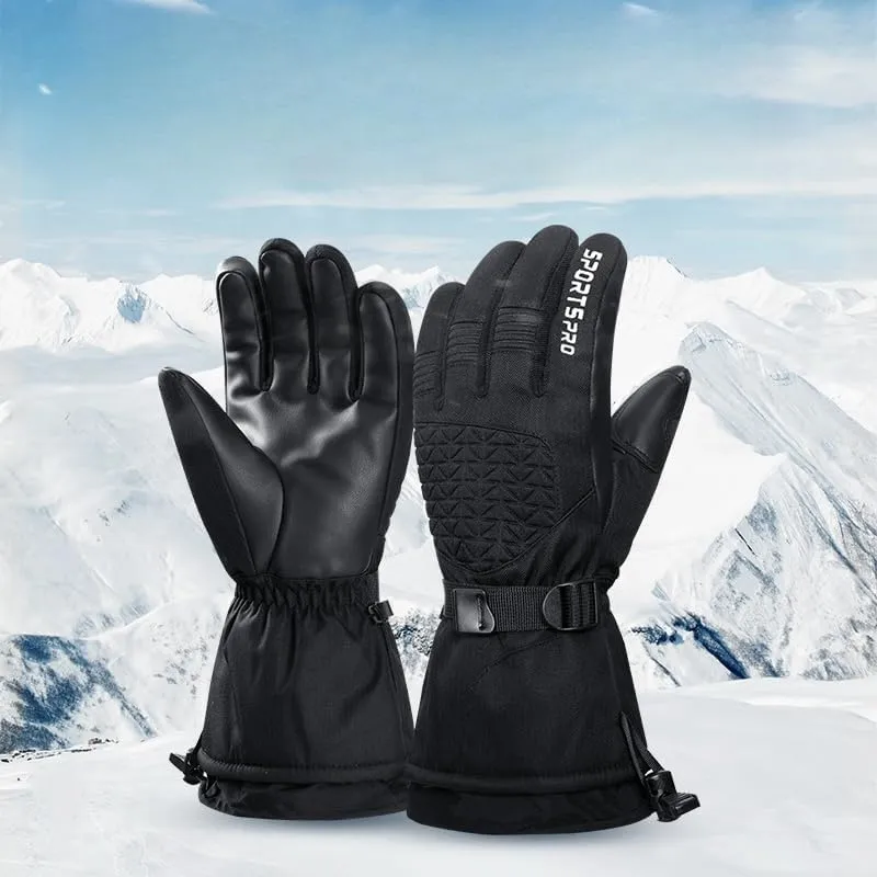 Black Winter Ski Snow Gloves for Men, Women & Youth - Waterproof, Thermal, Hand Warm - Skiing, Snowboarding - Unisex Adult - Ambidextrous - 1 Pair