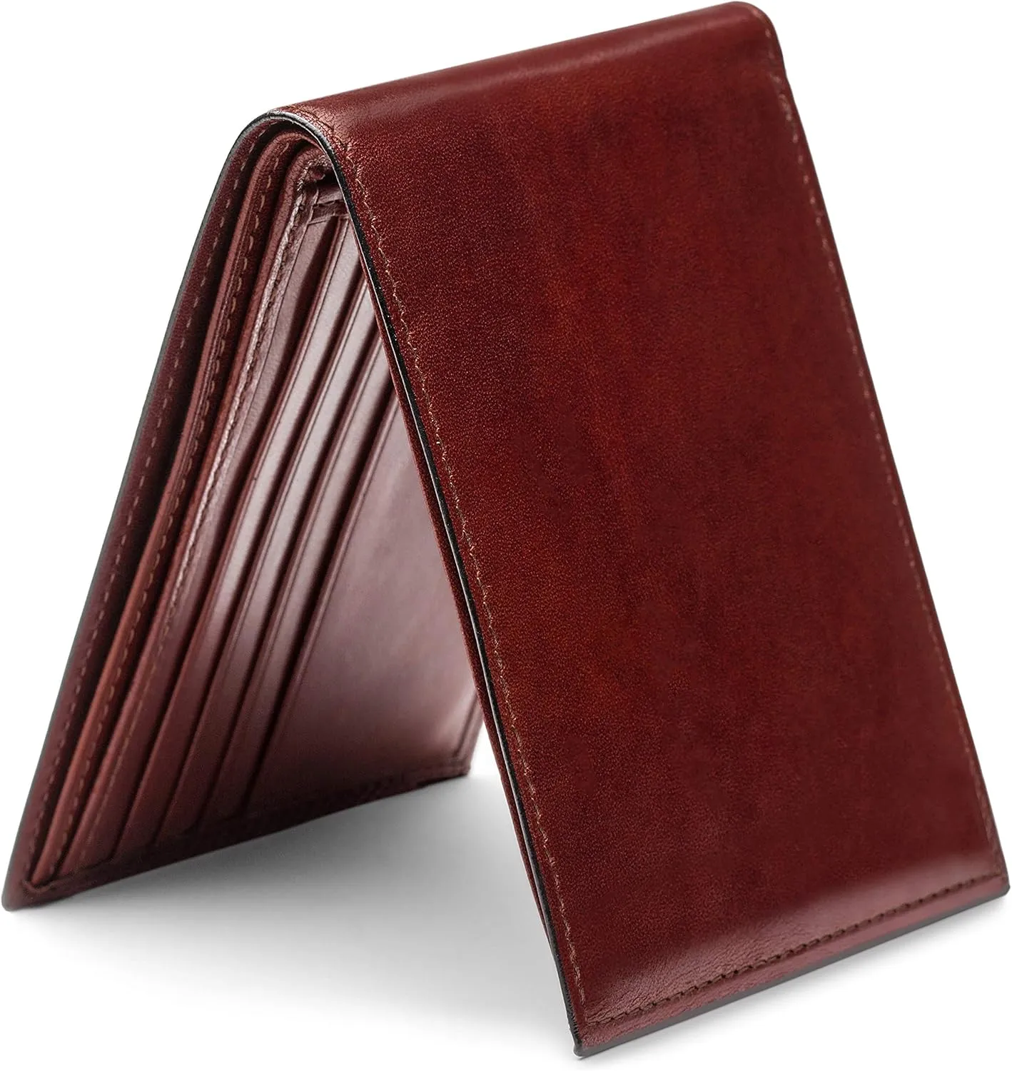 Bosca Men's Wallet, Old Leather 8-Pocket RFID Wallet for Men, Dark Brown