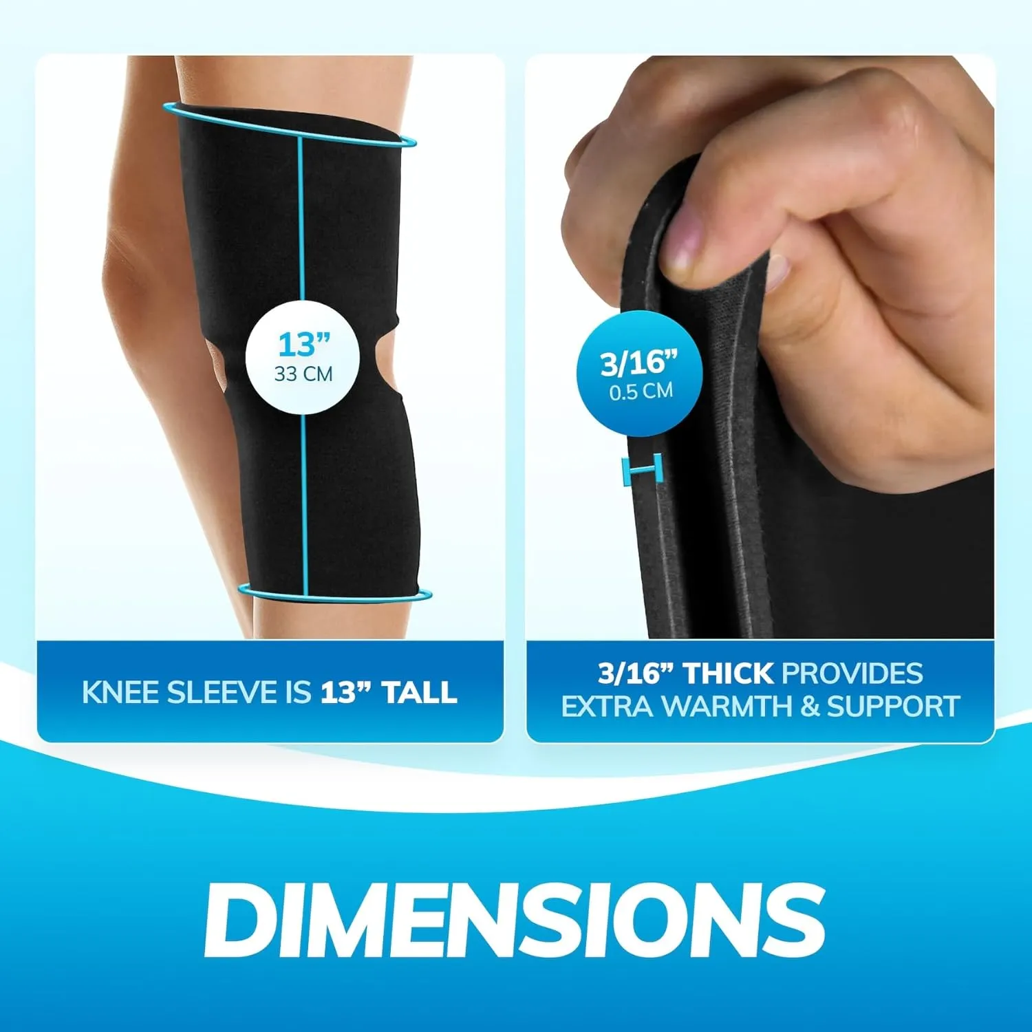 BraceAbility Open Patella/Open Back Neoprene Knee Sleeve | Water-Resistant Athletic Compression Knee Brace for Swimming, Wakeboarding, Scuba Diving, Surfing, Waterskiing and Other Sports (3XL)
