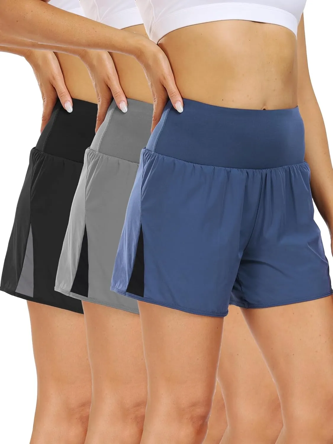 CADMUS 2 in 1 Women's Workout Shorts for Athletic Gym Running Shorts with Phone Pockets