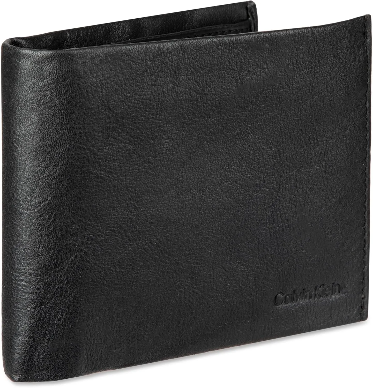 Calvin Klein Men's RFID Leather Minimalist Bifold Wallet with Multiple Card Slots and ID Window
