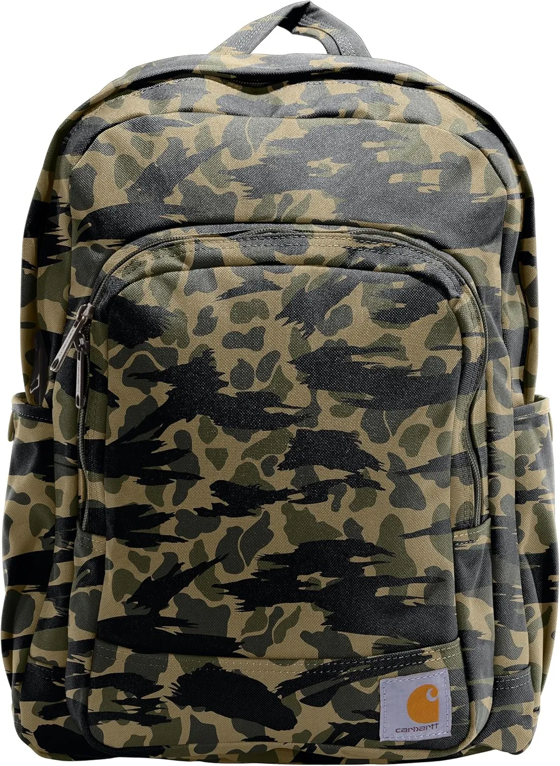 Carhartt 25L Classic Backpack, Durable Water-Resistant Pack W/ 15" Laptop Sleeve and Multiple Organizational Compartments, Blind Duck Camo, PFAS Free