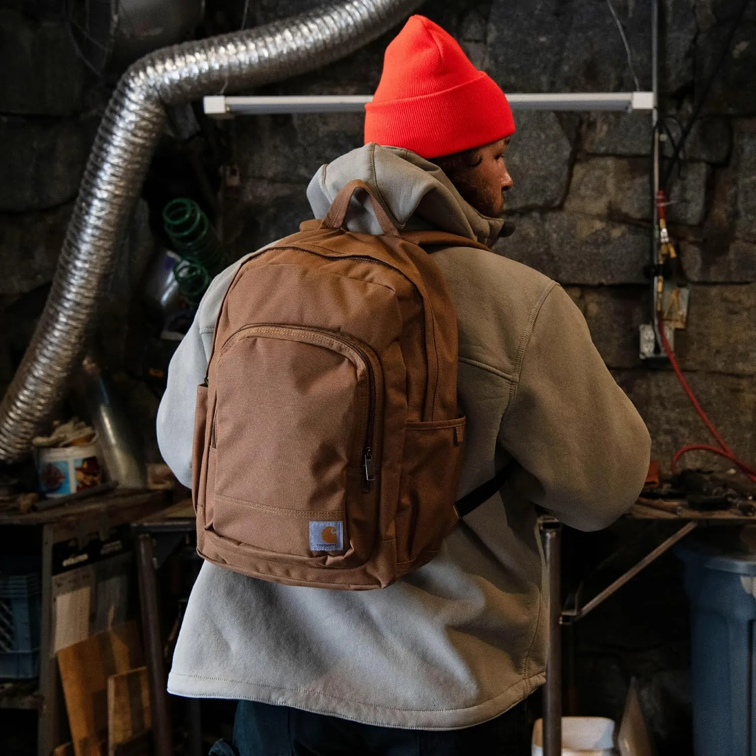 Carhartt 25L Classic Backpack, Durable Water-Resistant Pack W/ 15" Laptop Sleeve and Multiple Organizational Compartments, Blind Duck Camo, PFAS Free