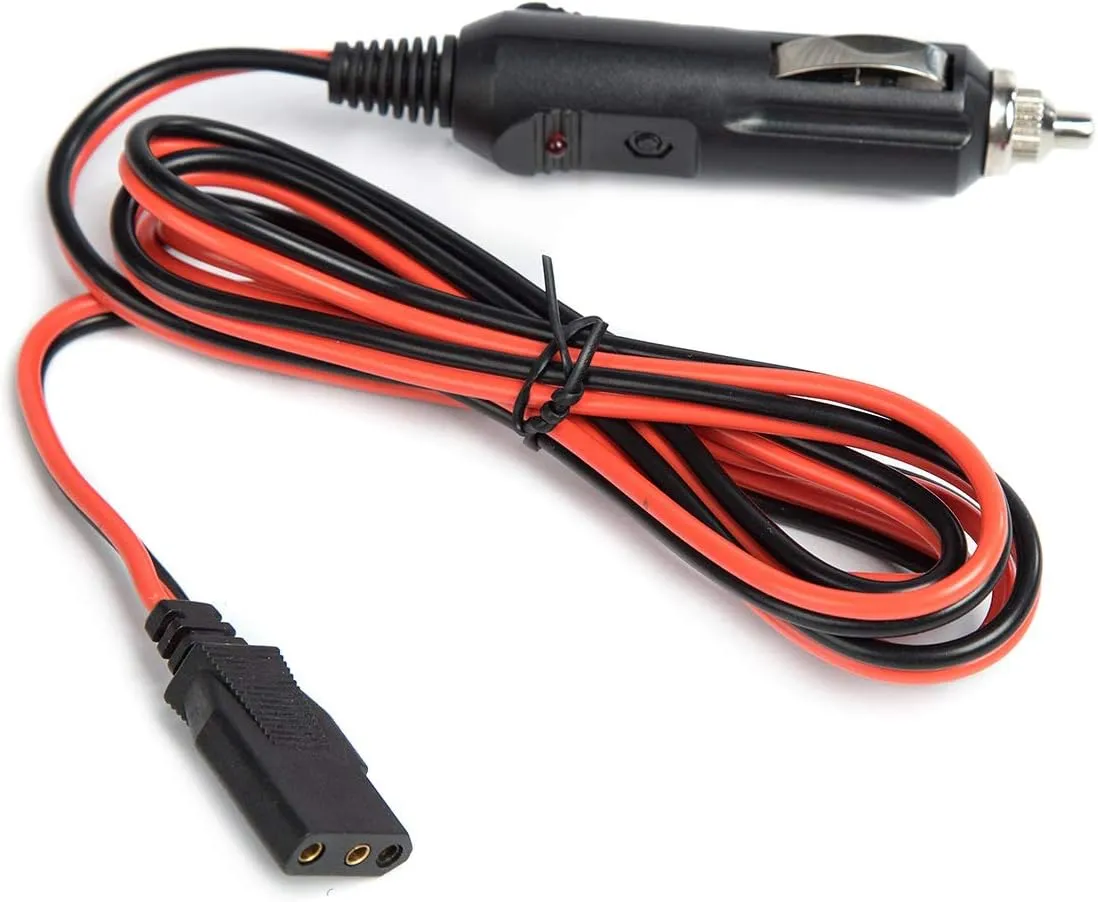 CB Radio Power Cord/Cables 2-Wire 15A 3-Pin With 12V Cigarette Lighter Plug (2 Pack)