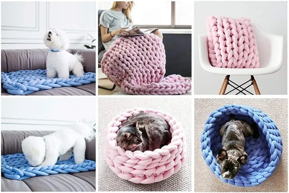 Chunky Yarn Giant Wool 2.2LBS Super Soft Washable Arm Extreme Bulky for Knitting DIY Throw Sofa Bed Blanket Pillow Pet and Fence (1kg (2.2lbs), Dark grey)