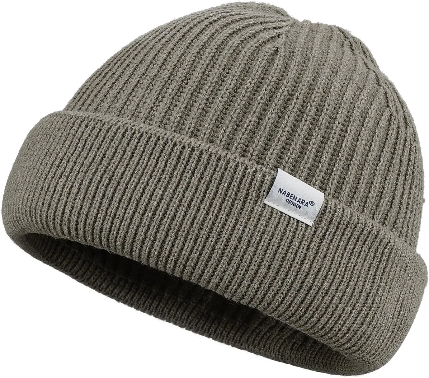 Clakllie Trawler Beanie Watch Hat Knit Cuffed Skullcap Roll-up Edge Stocking Hats Rolled Cuff Knitted Hat Ski Cap
