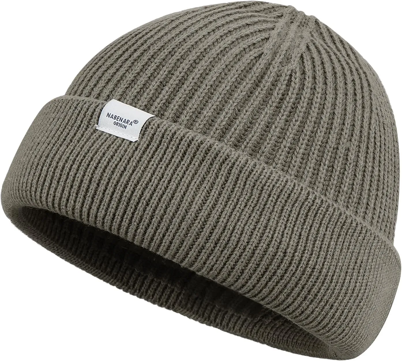 Clakllie Trawler Beanie Watch Hat Knit Cuffed Skullcap Roll-up Edge Stocking Hats Rolled Cuff Knitted Hat Ski Cap