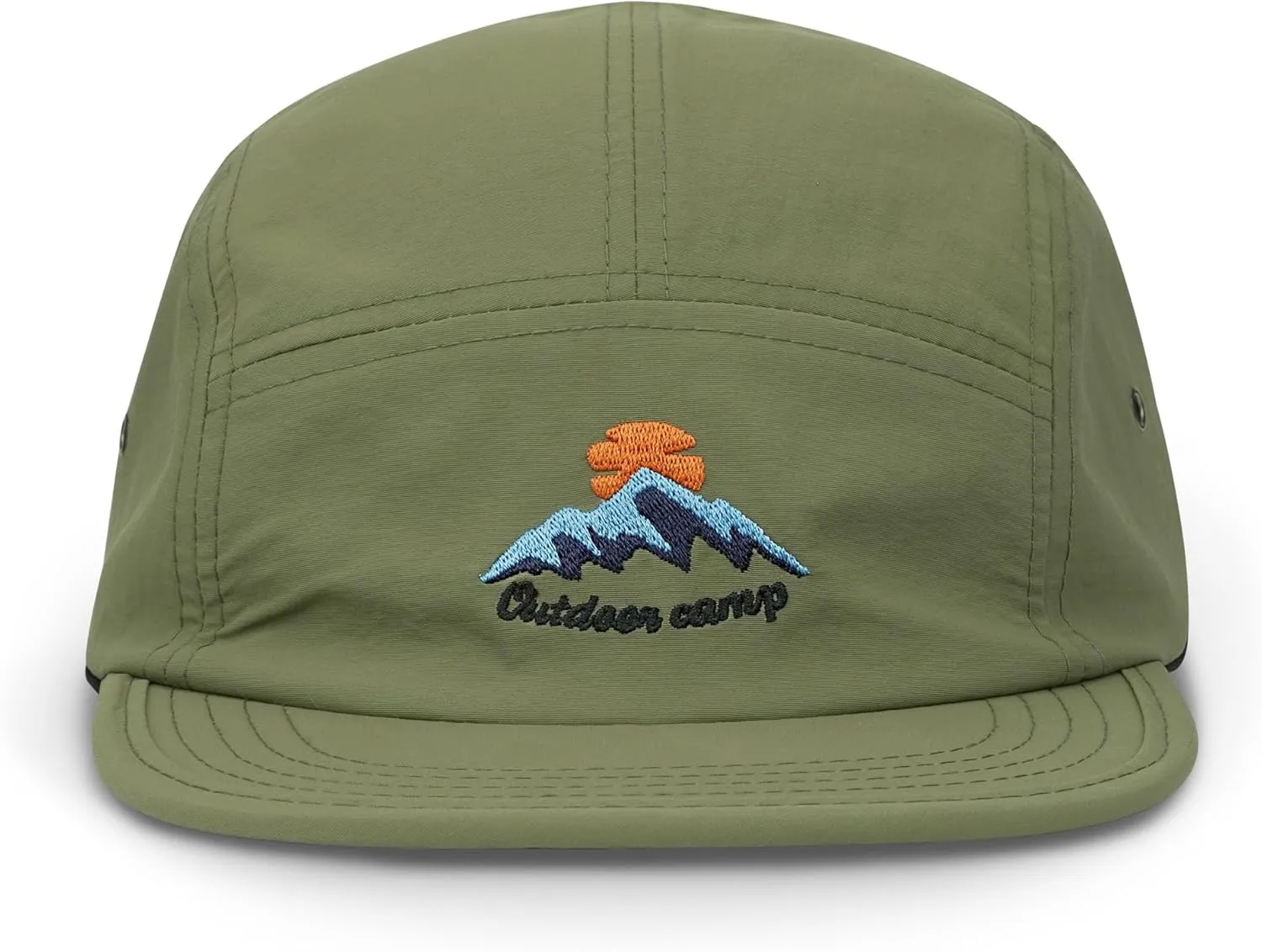 Clakllie Waterproof 5 Panel Hat for Men Quick Dry Flat Brim Baseball Cap Embroidered Trucker Hats for Running Camp Hiking Hat